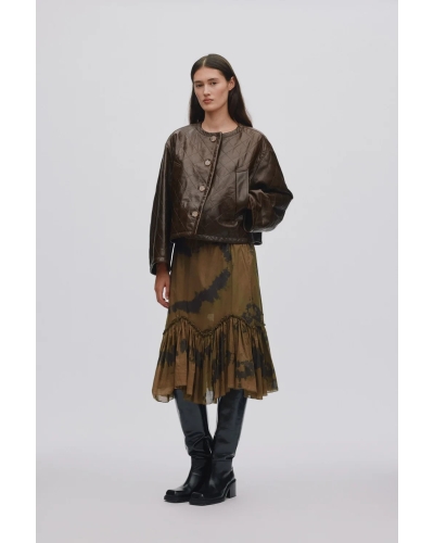Rabens Saloner berra leather jacket olive