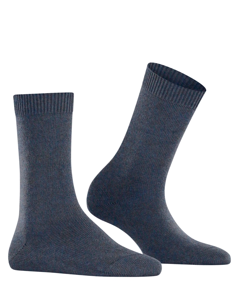 Falke Cosy Wool dames sokken dark blue melange