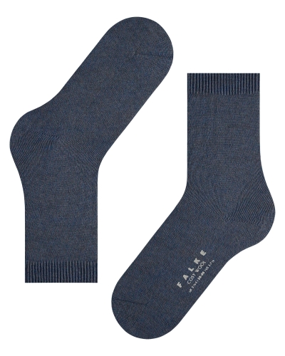 Falke Cosy Wool dames sokken dark blue melange