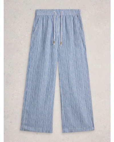 White Stuff Ally linen trousers blue mlt
