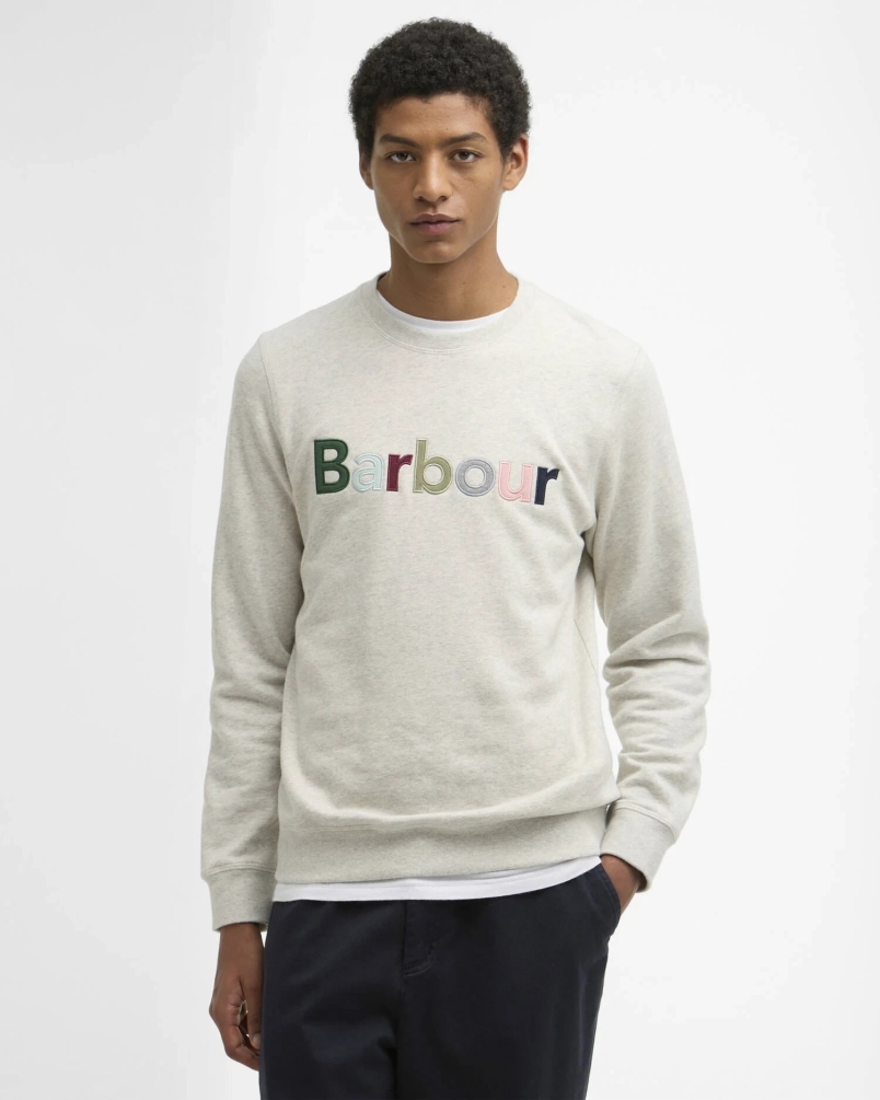 Barbour Pique logo sweatshirt ecru ecru marl