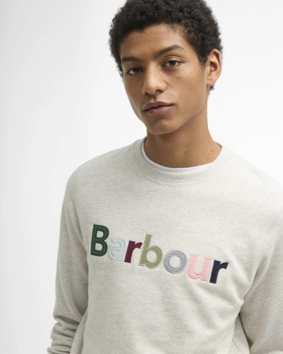 Barbour Pique logo sweatshirt ecru ecru marl