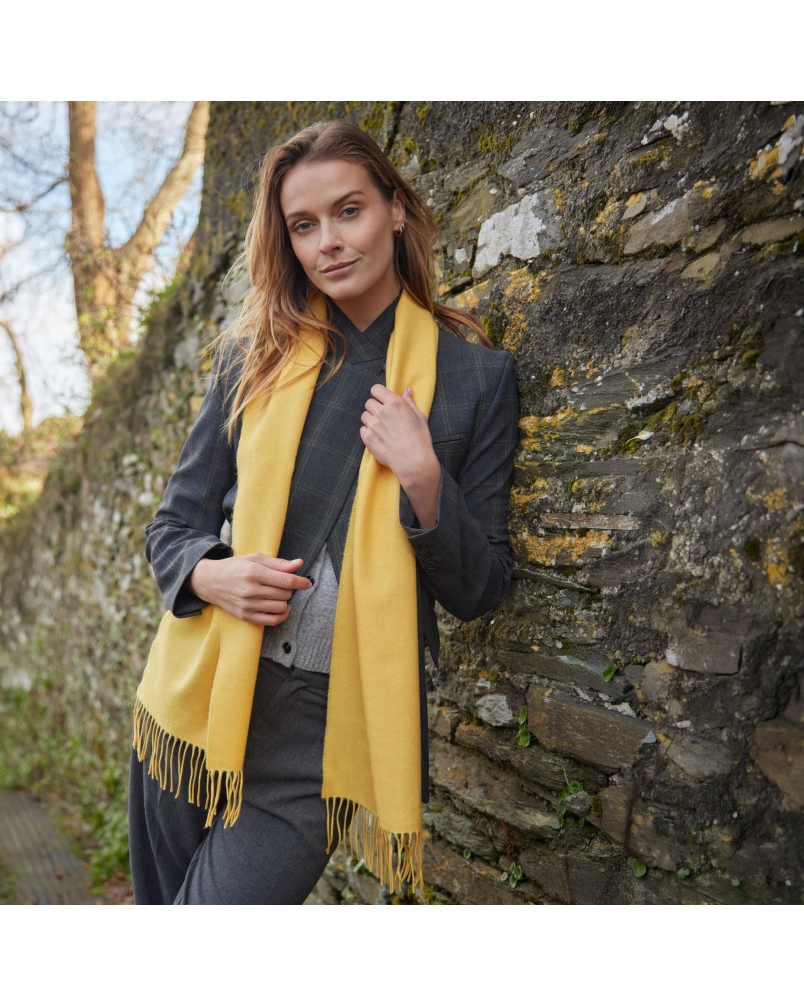 John Hanly Merino Luxury wool scarf sunshine yellow