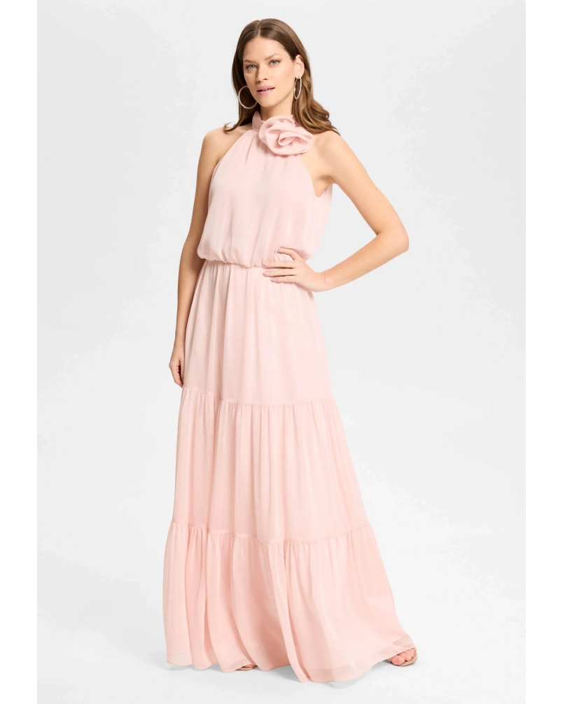Swing Evening dress with flower soft pink