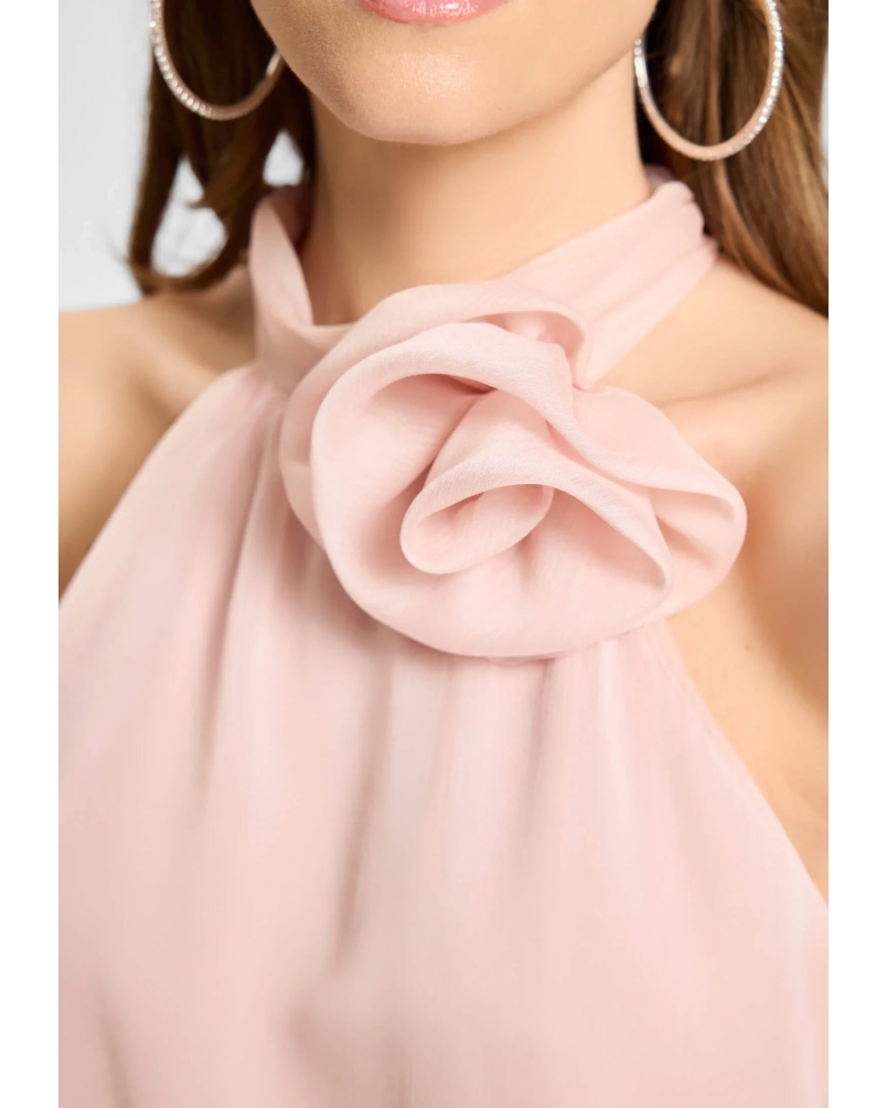Swing Evening dress with flower soft pink