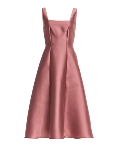 Swing Cocktail dress with square neckline blush rose