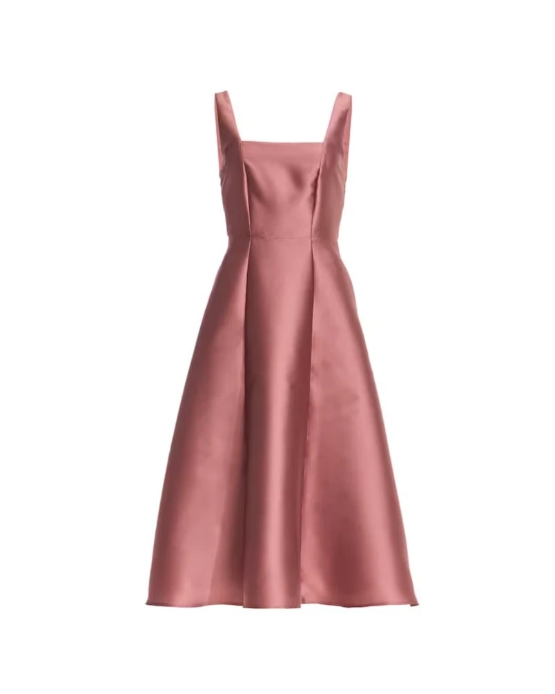 Swing Cocktail dress with square neckline blush rose