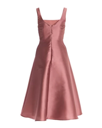 Swing Cocktail dress with square neckline blush rose
