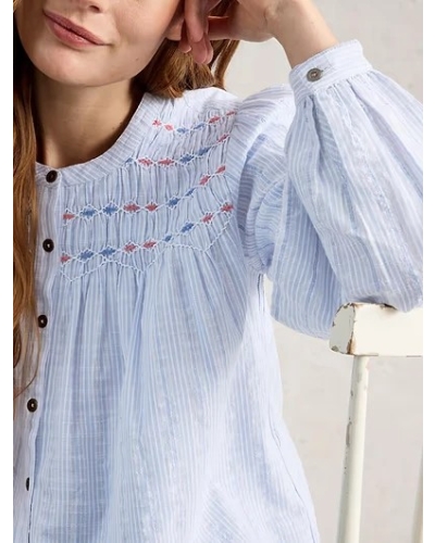 White Stuff Sammy smock top blue mlt