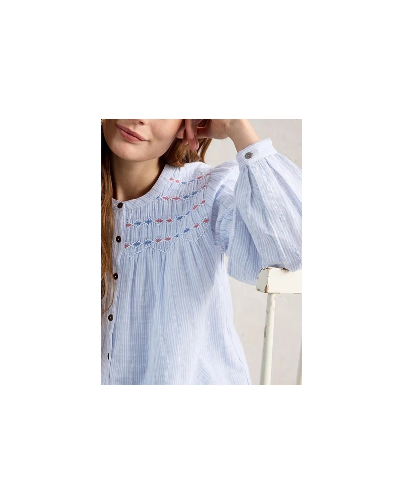 White Stuff Sammy smock top blue mlt