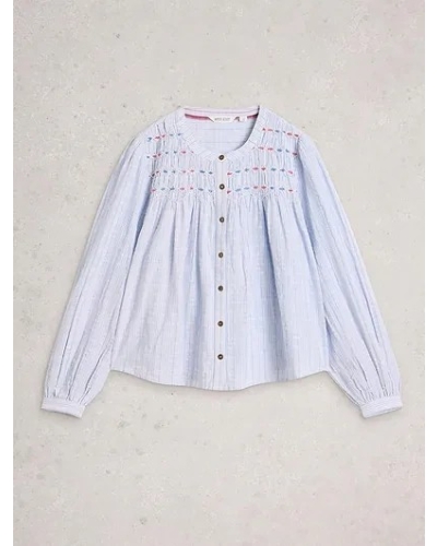 White Stuff Sammy smock top blue mlt