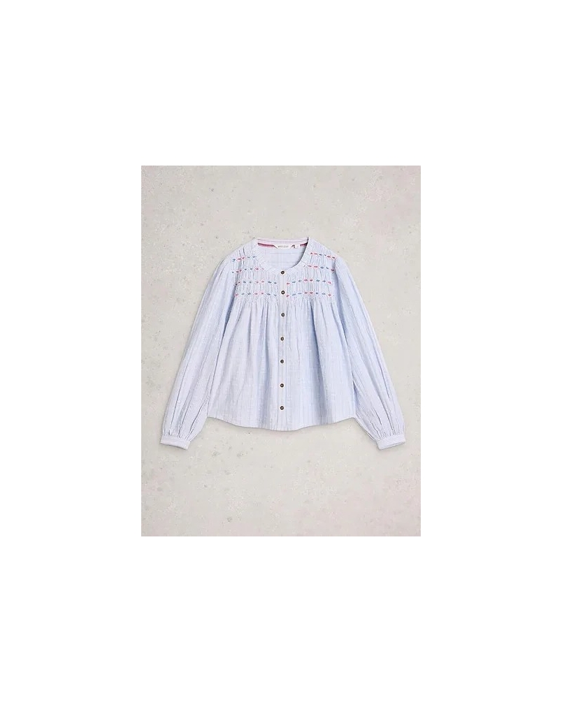 White Stuff Sammy smock top blue mlt