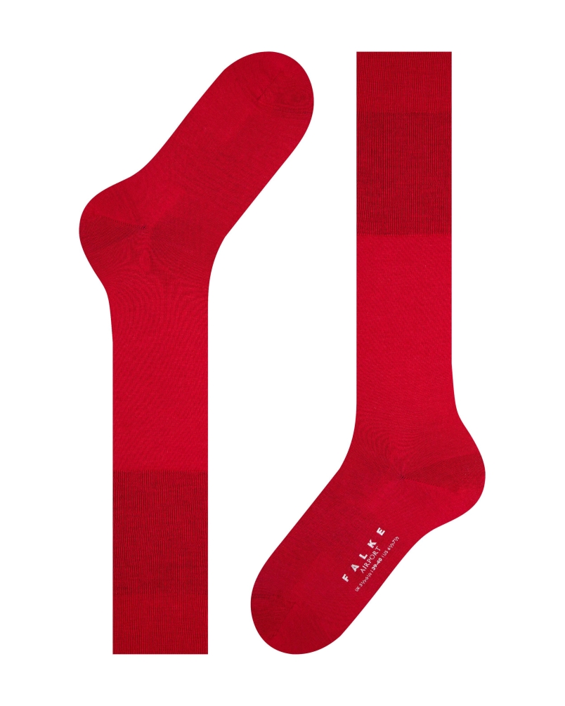 Falke Airport heren kniekousen scarlet