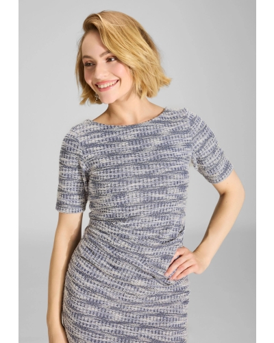 Swing Sheath bouclé dress navy ivory navy/ivory