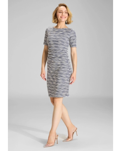 SWING Swing Sheath bouclé dress navy ivory