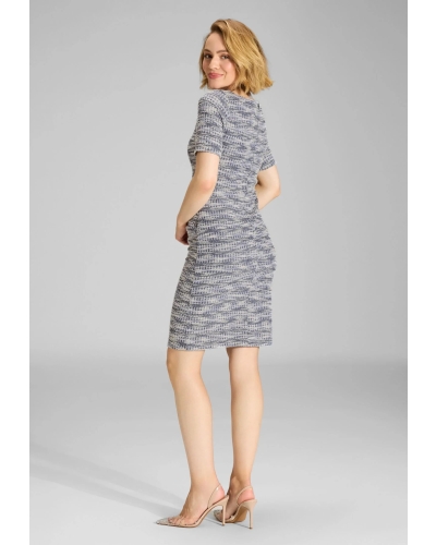 Swing Sheath bouclé dress navy ivory navy/ivory