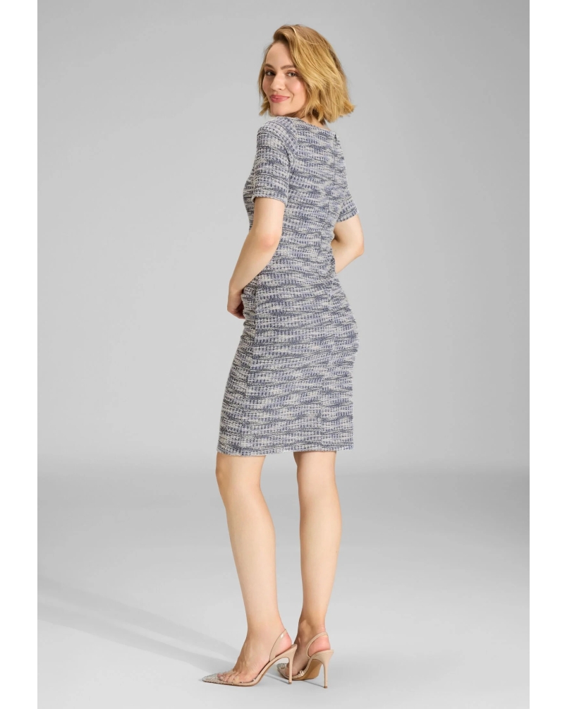 Swing Sheath bouclé dress navy ivory navy/ivory