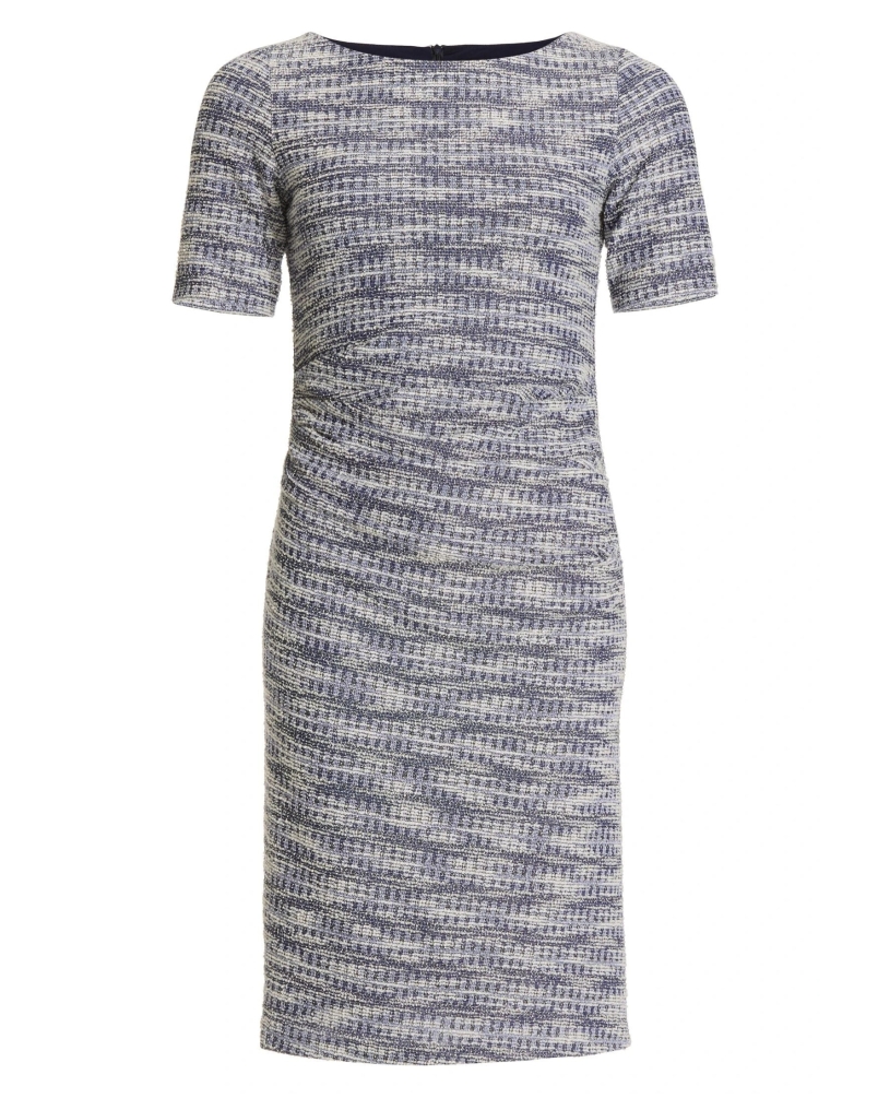 Swing Sheath bouclé dress navy ivory navy/ivory