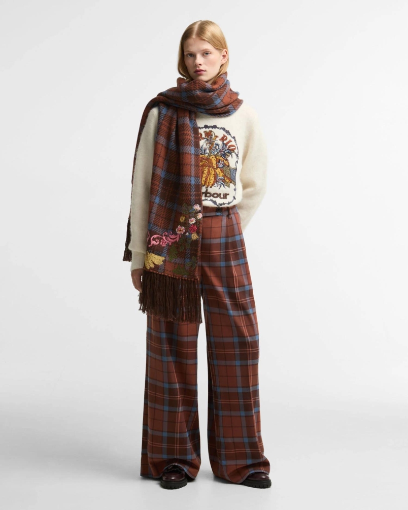 Barbour x Farm Rio Allamanda trouser tropical tea tartan
