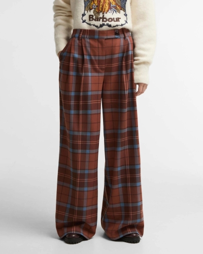 Barbour x Farm Rio Allamanda trouser tropical tea tartan