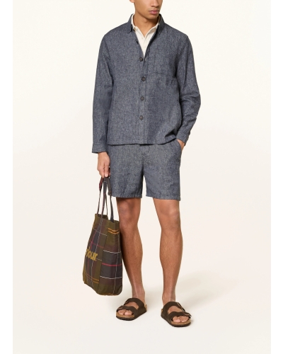 Barbour Stillwater linen blend overshirt navy