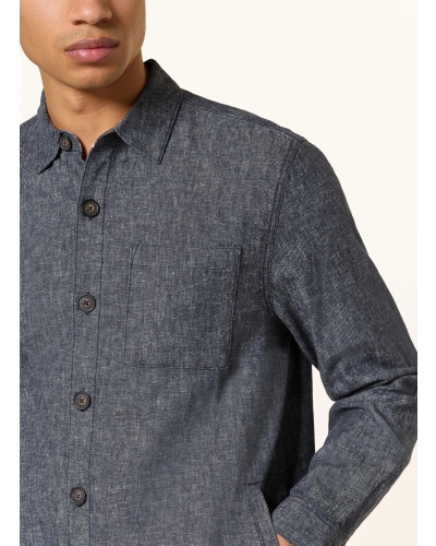 Barbour Stillwater linen blend overshirt navy