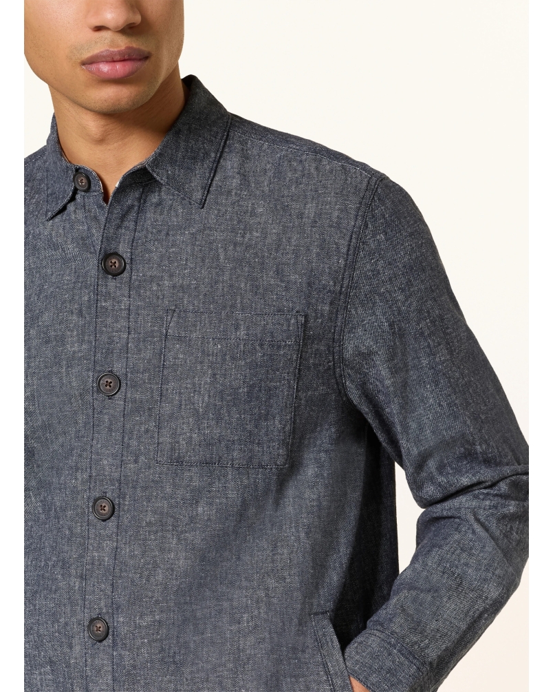 Barbour Stillwater linen blend overshirt navy