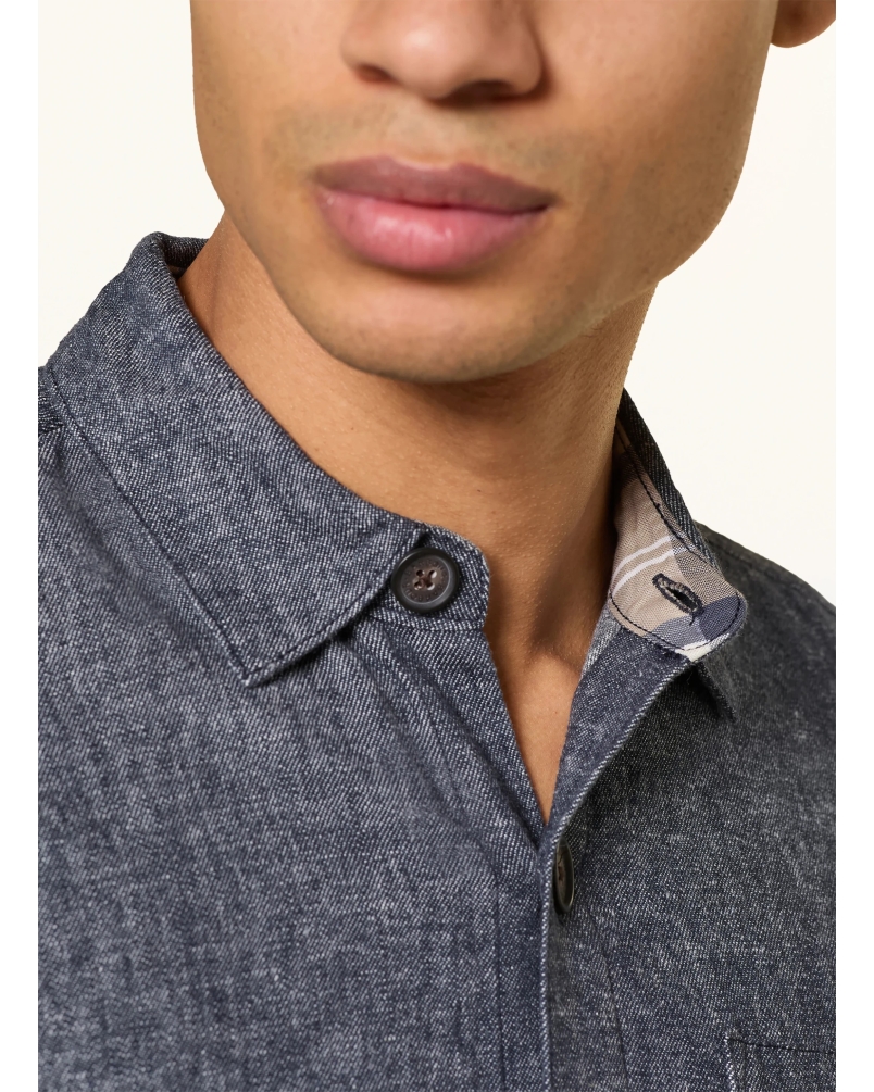Barbour Stillwater linen blend overshirt navy