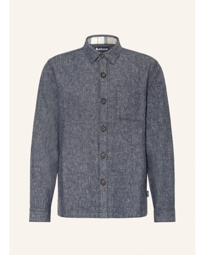 Barbour Stillwater linen blend overshirt navy