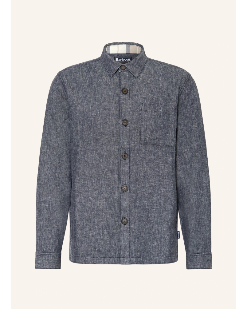 Barbour Stillwater linen blend overshirt navy