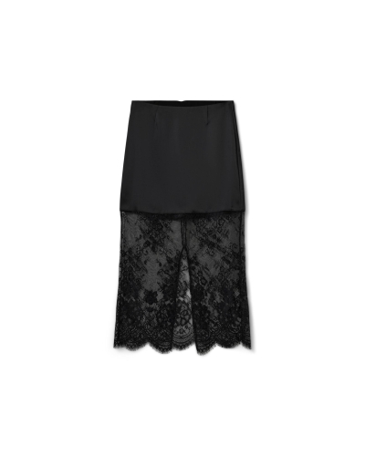 Sofie Schnoor Selene satin maxi skirt black