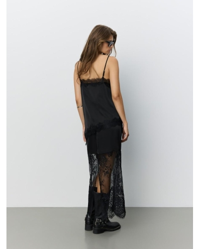 Sofie Schnoor Selene satin maxi skirt black