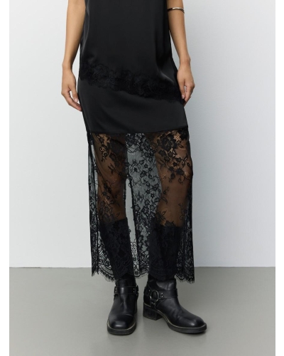 Sofie Schnoor Selene satin maxi skirt black