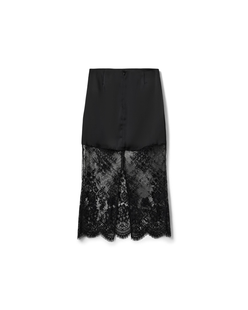 Sofie Schnoor Selene satin maxi skirt black