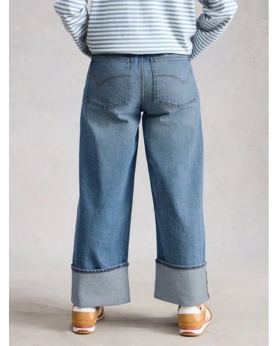 White Stuff Bailey straight turn up jean mid denim