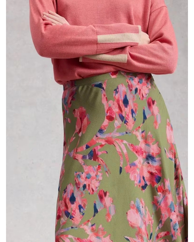 White Stuff Hope maxi skirt green multi green ml