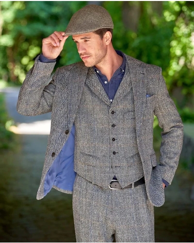Wellington of Bilmore London grey herringbone
