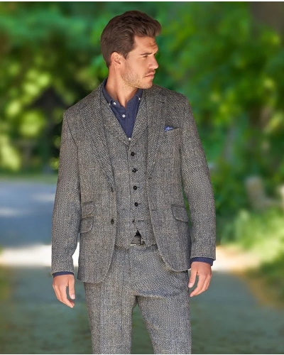 Wellington of Bilmore London grey herringbone
