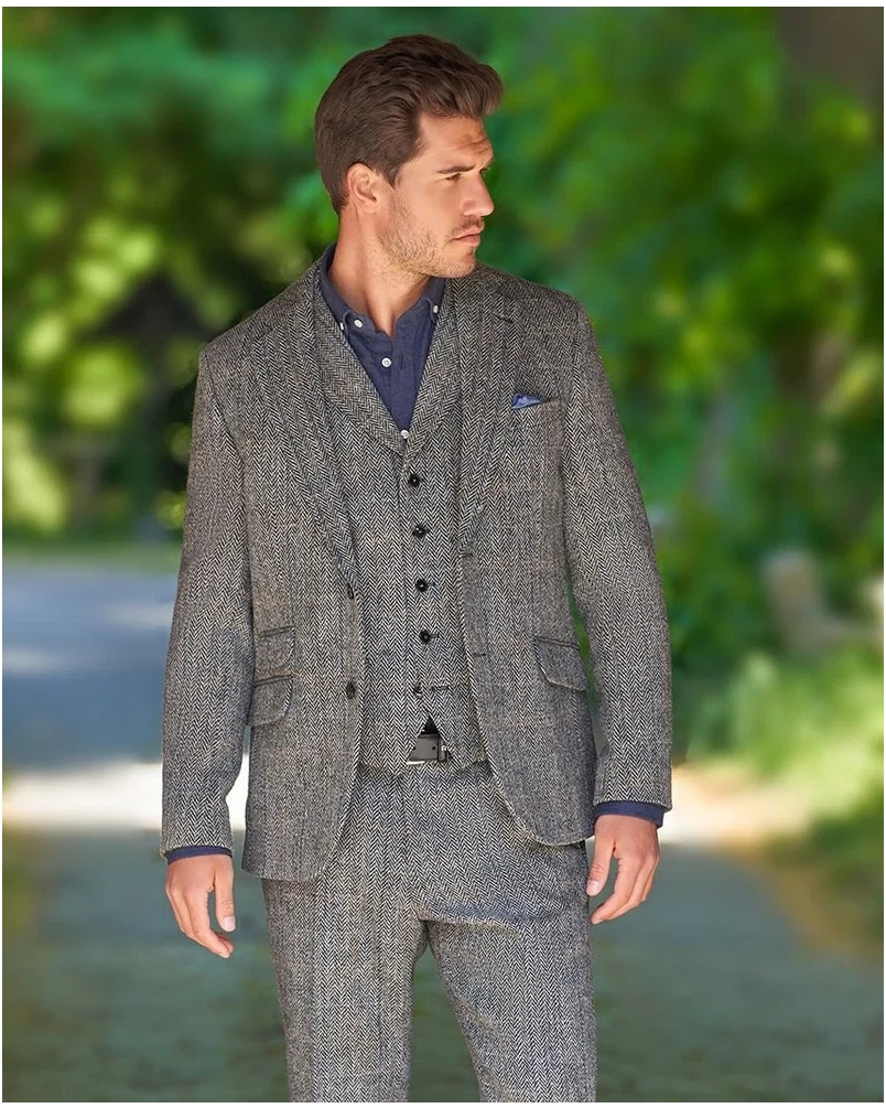 Wellington of Bilmore London grey herringbone