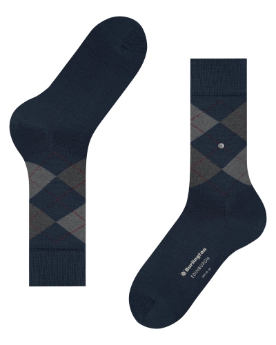 Burlington Edinburgh heren sokken marine