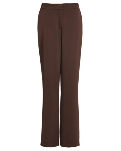 Swing Satin straight-leg trousers chocolate brown