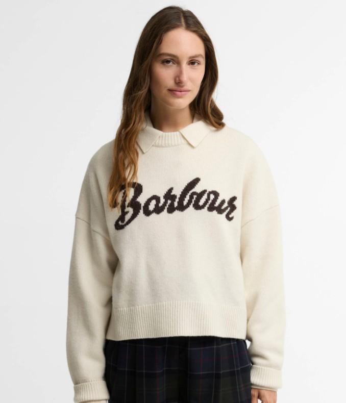 Barbour Ivybridge crew neck jumper ecru