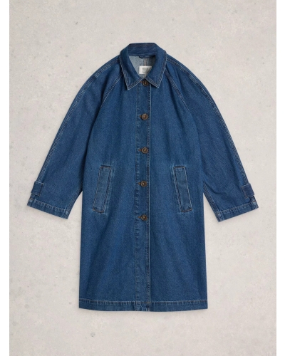 White stuff Oakleigh denim coat mid denim