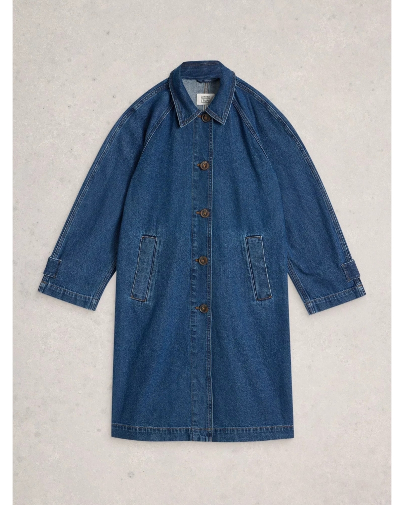 White stuff Oakleigh denim coat mid denim