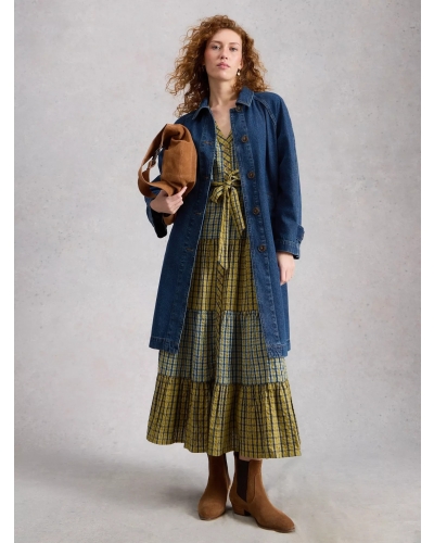 White stuff Oakleigh denim coat mid denim