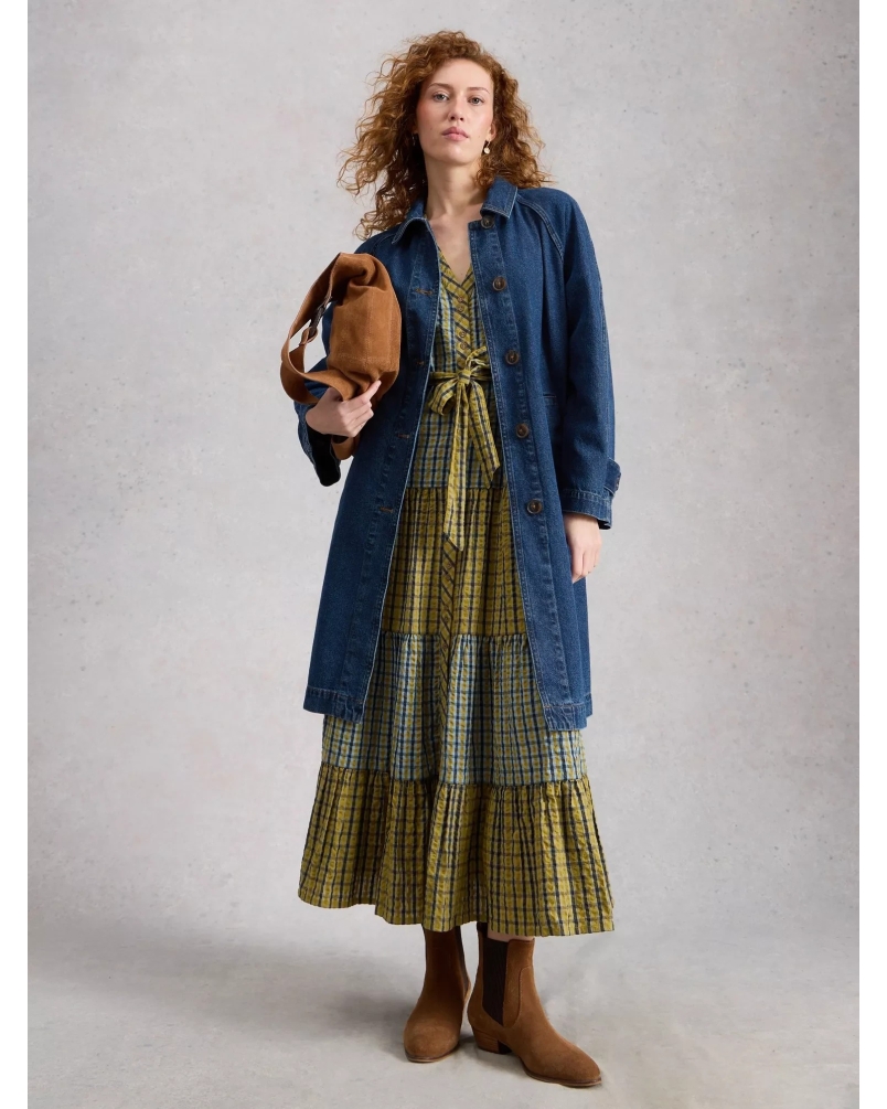 White stuff Oakleigh denim coat mid denim