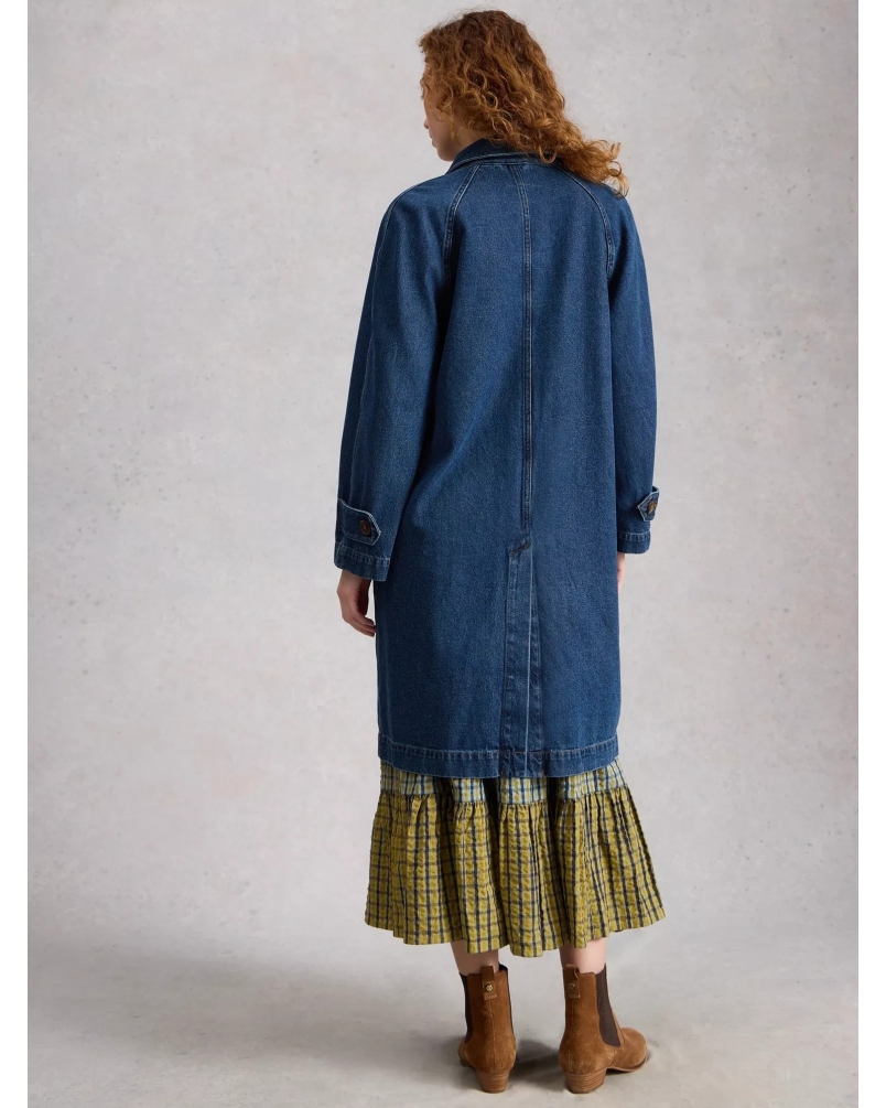 White stuff Oakleigh denim coat mid denim