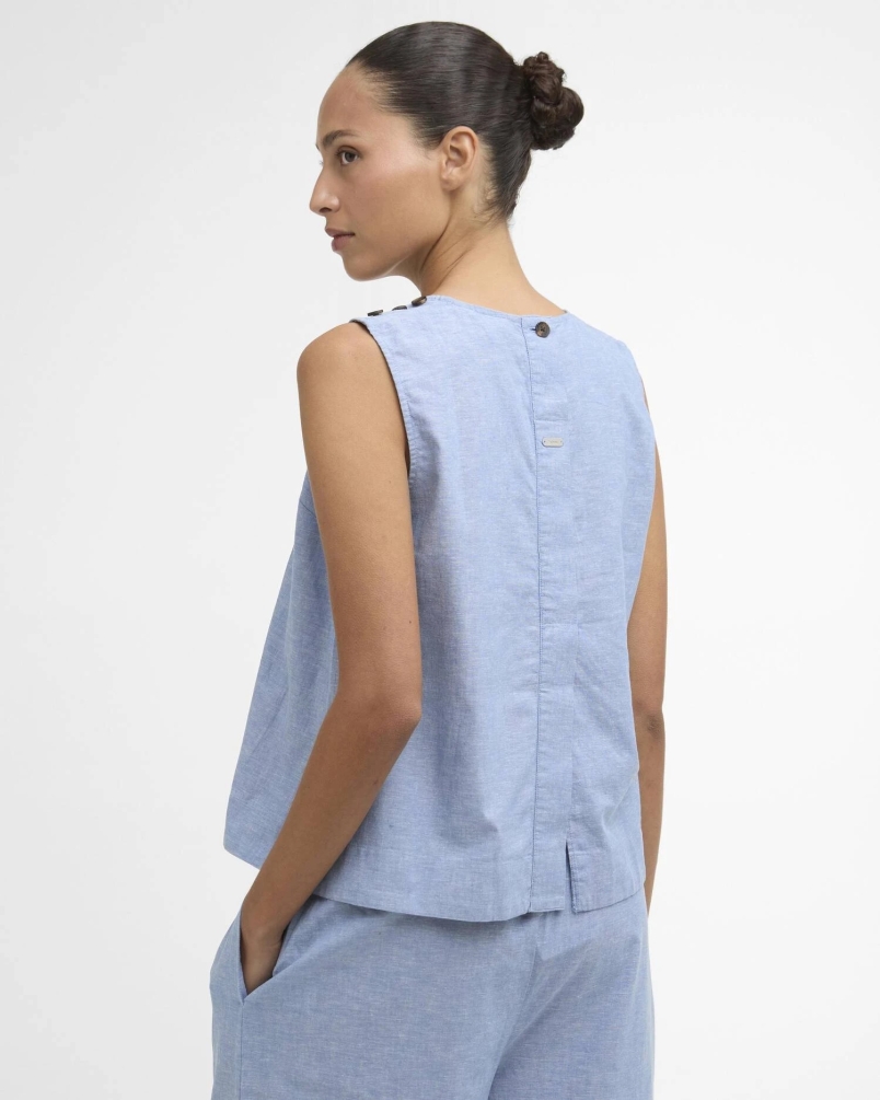 Barbour Josie top light chambray