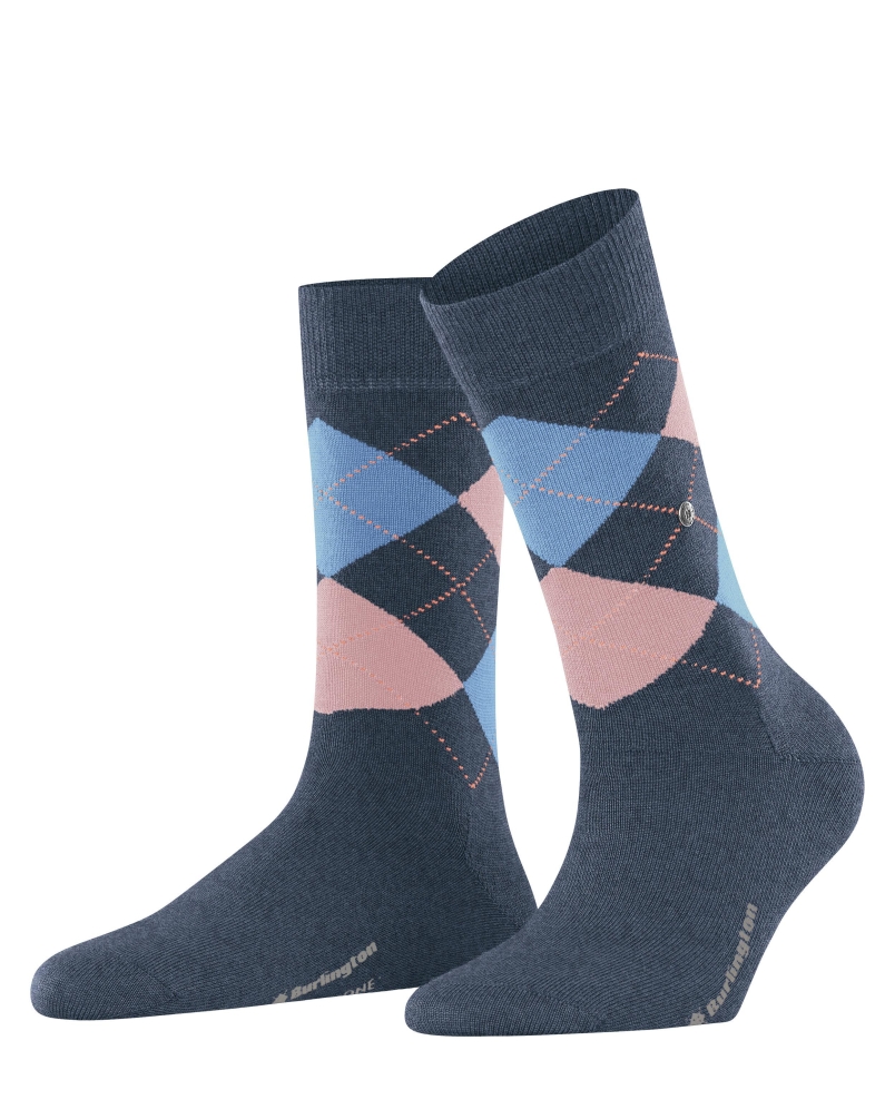 Burlington Marylebone dames sokken dark blue melange
