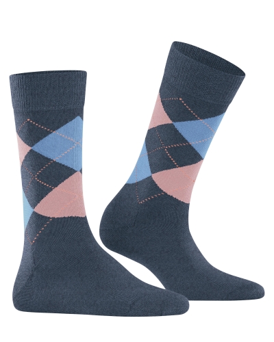 Burlington Marylebone dames sokken dark blue melange